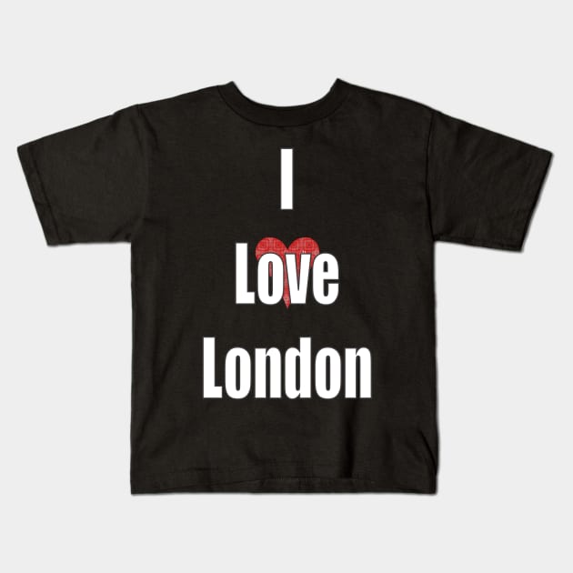 I Love London - United Kingdom Kids T-Shirt by PlanetMonkey